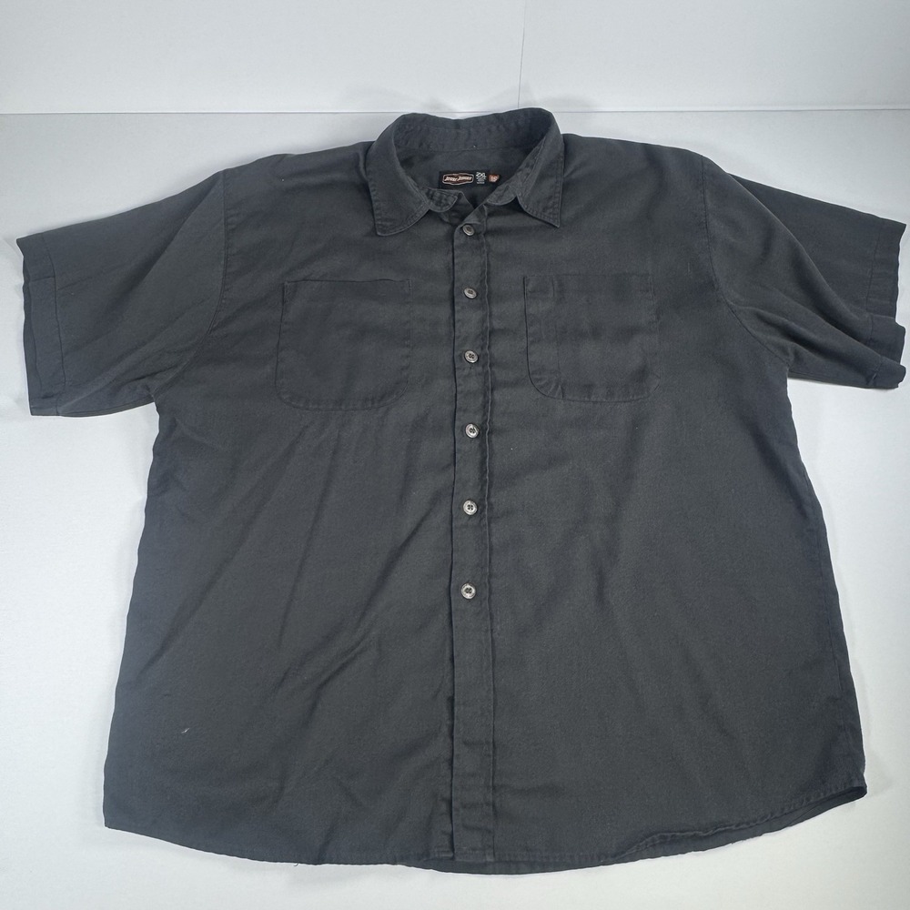 Jesse James Industrial Workwear Black Short Sleeve Button Shirt Mens 2XL Y2K